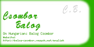 csombor balog business card